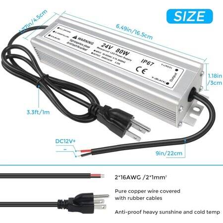 TG150W 24V Led SCR Indoor Dimming Power Supply Size: 288x49x30mm - 5