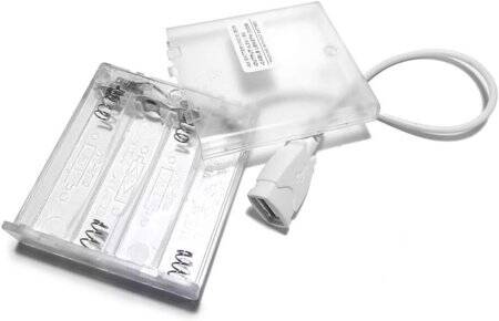 Transparent 3x AA Battery Holder Box With Cable Switch And Cover - 2