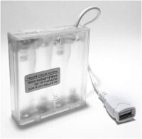 Transparent 3x AA Battery Holder Box With Cable Switch And Cover - 4