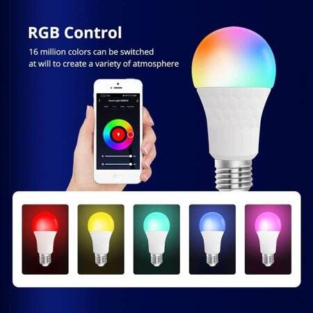 Tuya 220-240V WiFi Smart Bulb 9W RGBCW E27 Remote Timing Regulation Of Alexa Lumen: 850lm - 3