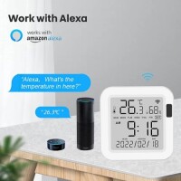 TUYA Bluetooth Smart Brightness Thermometer Sensor Light Temperature Humidity Detector Tuya Smart App Alexa Control With Battery - 3