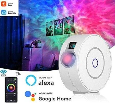 Tuya Smart Star Projector WiFi Laser Starry Sky Waving Night Light Led Colorful APP Wireless Control Alexa Google Home UK Plug - 2