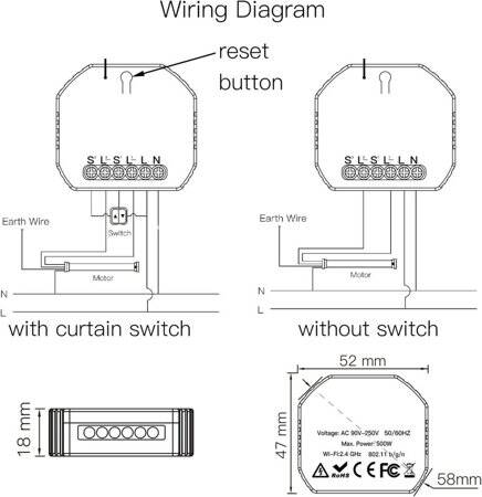 Tuya Smart Wifi Curtain Switch 90-250V For Alexa Original Packing - 3