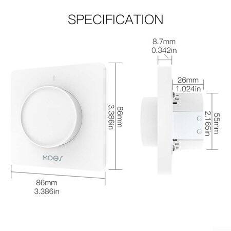 Tuya WiFi 1 Channel Touch Smart Switch Double Control Type 86 UK Plug Black - 3