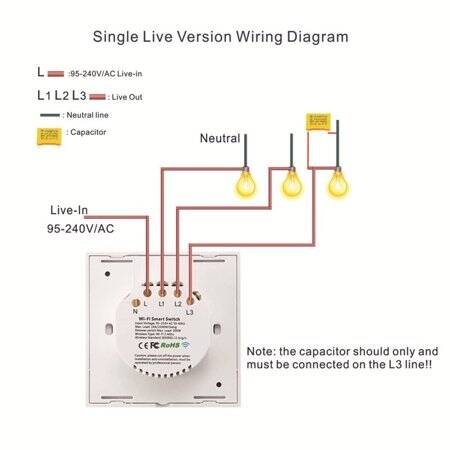 Tuya WiFi 1 Channel Touch Smart Switch Type 86 EU Plug White Size: 86x86x35mm - 2