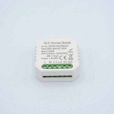 Tuya WiFi Light Dimmer Module 1 Channel Double Control QS-Wifi-D02-TRIAC 220-240V Original Packing Size: 51x47x22mm - 4