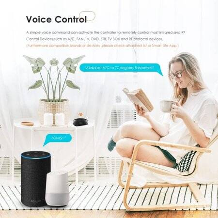 Tuya WiFi RF+IR Remote Controller RF Appliances Voice Control Work With Alexa Google Home Tuya/Smart Life App RF: 433/315MHz - 5