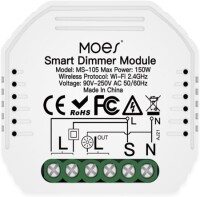 Tuya Wifi Smart Light Led Dimmer Switch Module 1 Channel Double Control QS-Wifi-S05 Zero Fire 220-240V For Alexa Original Packing Size: 45x45x18mm - 1