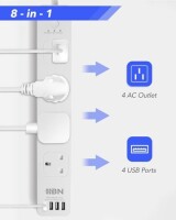 Tuya Wifi Smart Power Strip 4 Usb 4 AC Plug 10A 1.8M For Alexa Google Home Brazil Plug - 3