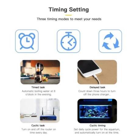 Tuya Wifi Smart Socket Remote Timing Voice Switch EU Plug Power Monitoring 100-240V 16A For Alexa Size: 50x50x80mm - 3