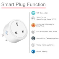 Tuya Wifi Smart Socket Remote Timing Voice Switch UK Plug Power Monitoring For Alexa 100-240V 16A Size: 58x58x540mm - 2