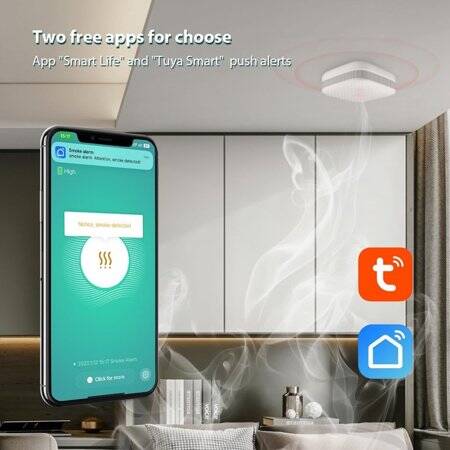 Tuya Wifi Smoke Alarm Without Battery - 2