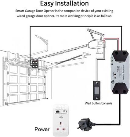 Tuya WiFi Switch Garage Door Controller 100-240V UK Plug - 2