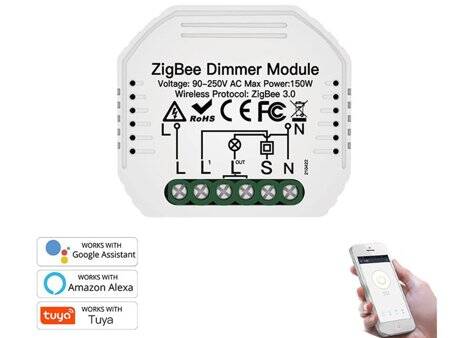 Tuya Zigbee 3.0 Dimmer Module 1 Channel QS-Zigbee-D02-TRIAC-L 220V-240V Single Fire Original Packing Size: 46x46x18mm - 5