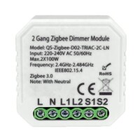 Tuya Zigbee 3.0 Dimmer Module 1 Gang QS-Zigbee-D02-TRIAC-LN 220V-240V Zero Fire Original Packing - 1