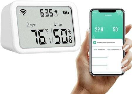 TUYA ZigBee Smart Brightness Thermometer Sensor Light Temperature Humidity Detector Tuya Smart App Alexa Control With Battery - 1