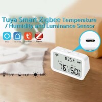 TUYA ZigBee Smart Brightness Thermometer Sensor Light Temperature Humidity Detector Tuya Smart App Alexa Control With Battery - 2