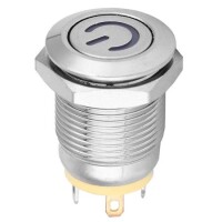 Ultra-Short Flat Head 12mm 3-6V Waterproof Momentary Self-Resert Ultra-Thin Touch Metal Push Button With Yellow Led Light - 4