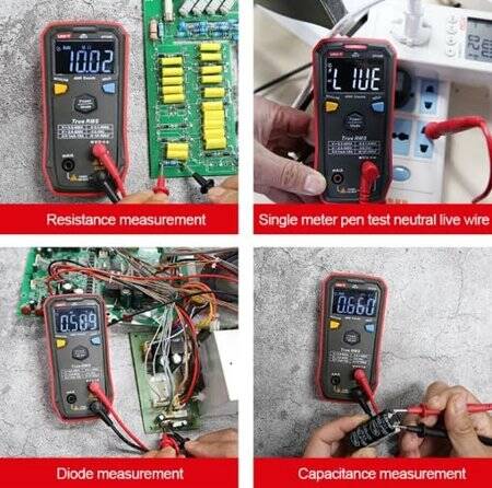 UNI-T UT123 Handheld Digital Multimeter-Household Pocket Size Multimeter-AC And DC Voltage Resistance-Temperature NCV Function With Battery - 3