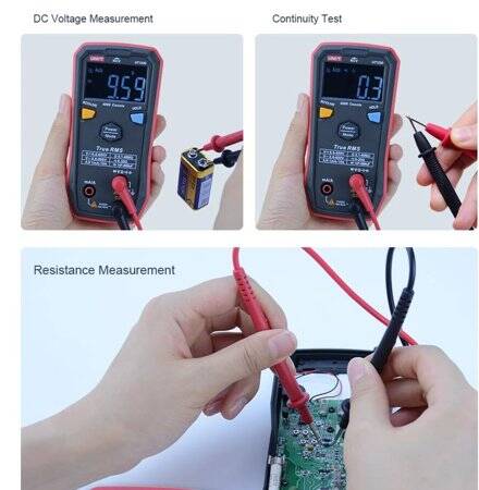 UNI-T UT123 Handheld Digital Multimeter-Household Pocket Size Multimeter-AC And DC Voltage Resistance-Temperature NCV Function With Battery - 4