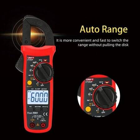 UNI-T UT202 LCD Digital Clamp Multimeter Ohm Dmm DC AC Current Voltmeter With Battery - 3