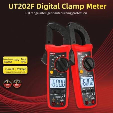 UNI-T UT202 LCD Digital Clamp Multimeter Ohm Dmm DC AC Current Voltmeter With Battery - 4