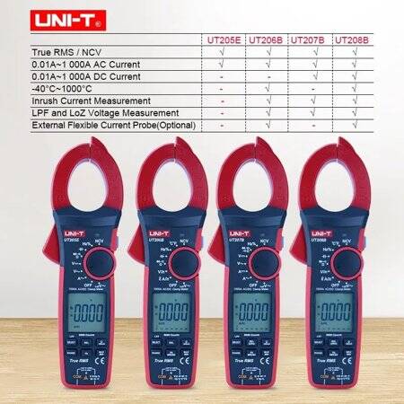 UNI-T UT205 LCD Digital Clamp Multimeter Ohm Dmm DC AC Current Voltmeter With Battery - 4