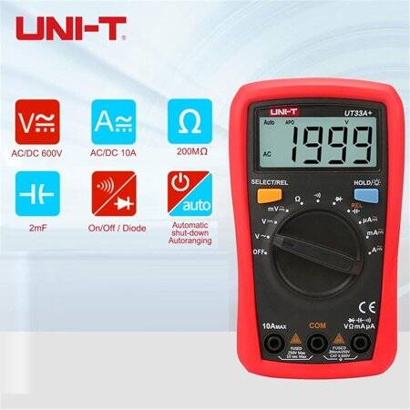 UNI-T UT33A+ 2MF Capacitance Test Function Automatic Range Digital Multimeter With Battery - 2