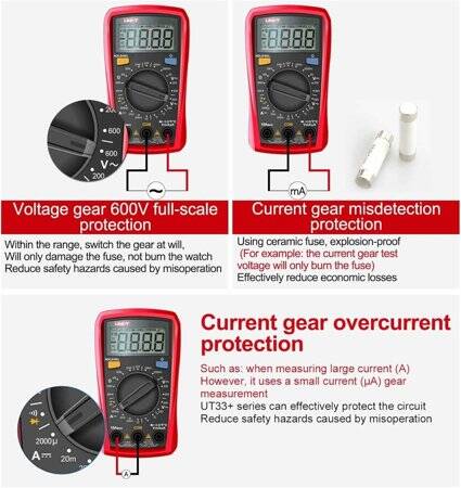 UNI-T UT33A+ 2MF Capacitance Test Function Automatic Range Digital Multimeter With Battery - 3