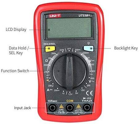 UNI-T UT33B+ Battery Test Manual Range Digital Multimeter Without Battery - 2