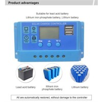 Waterproof 12V24V10A Intelligent Solar Controller - 11.1V Fully Charged 12.6V Lithium Battery - 3