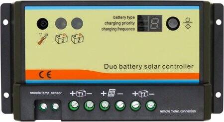 Waterproof 12V24V10A Intelligent Solar Controller - 12.8 Fully Charged 14.8V Lithium Iron Phosphate - 2