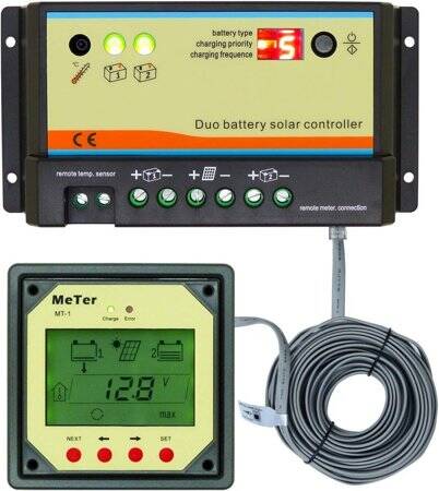 Waterproof 12V24V10A Intelligent Solar Controller - 12.8 Fully Charged 14.8V Lithium Iron Phosphate - 1