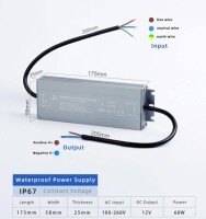 Waterproof Gray CB-12V-60W 5A Led Ultra Thin Aluminum Shell Micro Switch Power Supply With Wire - 5