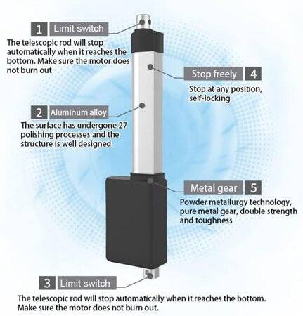 Waterproof Stroke Length 150mm 12mm/S 700N DC12V Linear Actuator High Thrust Telescopic Rod - 3