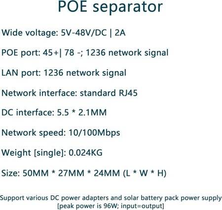 White 100M PoE Combiner 5-48V/2A - Type A - 5