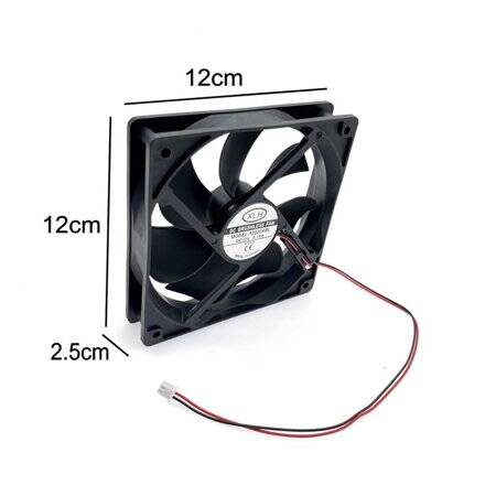 White 12025 DC12V LED Silent Double Aperture Mute Exhaust Cooling Fan With 15 Light Size:120x120x25mm - 2