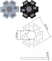 White 20mm 2PIN Aluminum Heatsink for 1W 3W 5W LED - 4