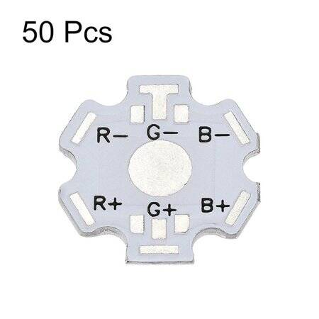 White 20mm 6PIN RGB LED Aluminum Heatsink - 2