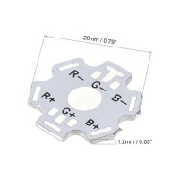 White 20mm 6PIN RGB LED Aluminum Heatsink - 3