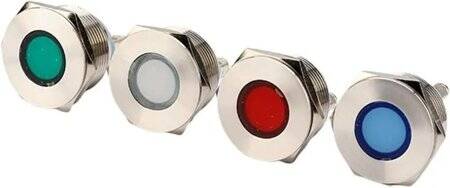 White 220V 19mm LED Metal Indicator Light - 1