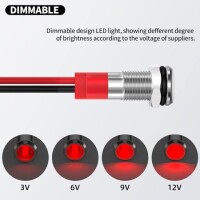 White 220V AD22C-16 LED Metal Indicator Light - 4