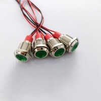 White 3-9V 12mm LED Metal Indicator Light With 15cm Cable - 3