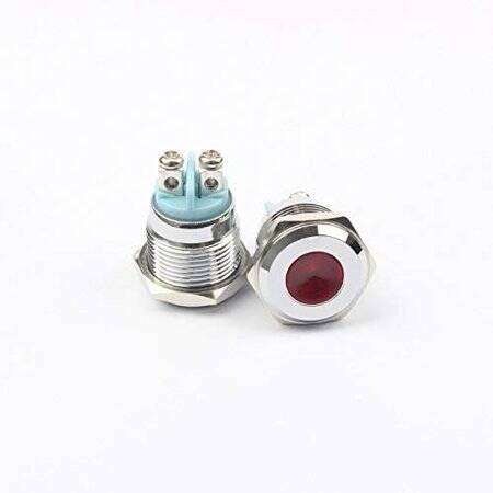 White 3-9V 16mm LED Metal Indicator Light - 4