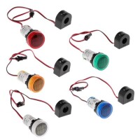 White AC50-500V 0-100A 22mm AD16-22FVA (AD16-22VAM) Round LED Hertz Meter Indicator Light With Transformer - 2