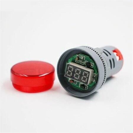 White AC60-500V 22mm AD16-22DSV LED Voltmeter Indicator Light With Big Digital Tube - 5