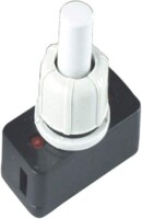 White PBS-17A 10mm On-Off Plastic Push Button Switch Square Mini Self Locking - 1