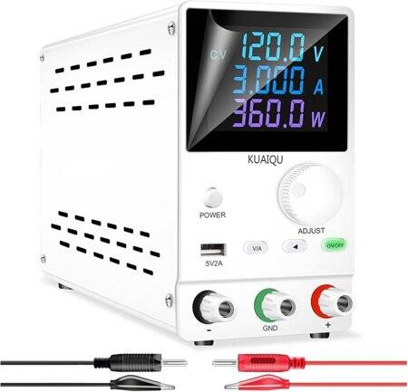 White SPPS-A3010D 30V10A Color Screen Coding Single Knob DC Regulated Power Supply With Cable 110V US Plug - 2