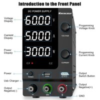 White SPPS-A605D 60V5A Color Screen Coding Single Knob DC Regulated Power Supply With Cable 220V EU Plug - 2