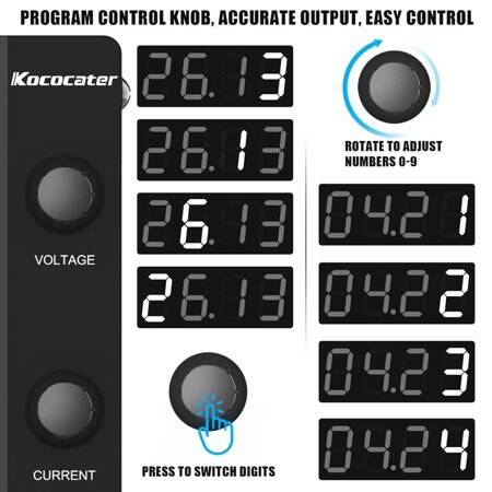 White SPPS-A605D 60V5A Color Screen Coding Single Knob DC Regulated Power Supply With Cable 220V EU Plug - 4